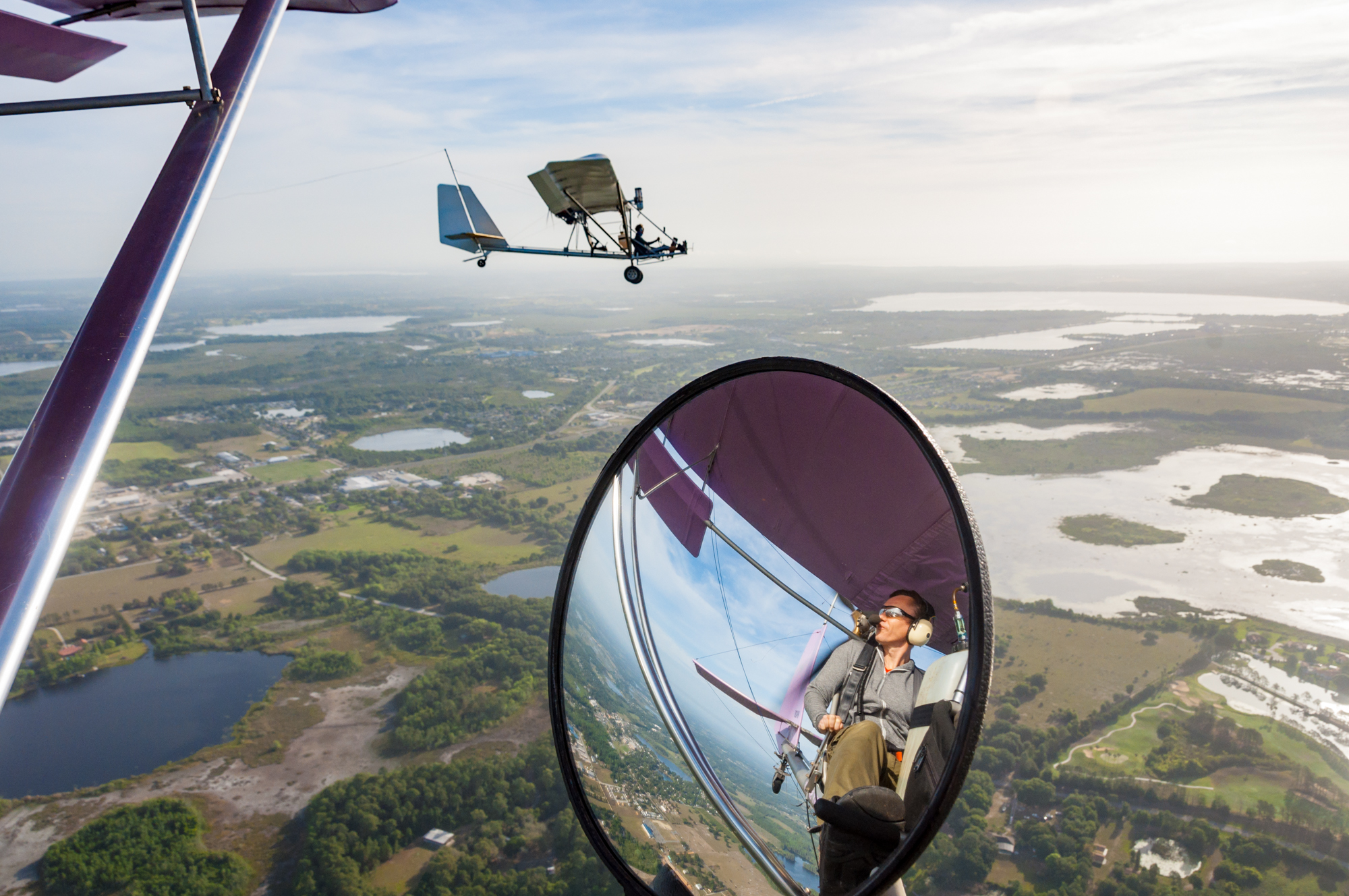 Dolores, Andrey and I flying in two Dragonflies. Photo taken after we got our PPLs ~ Долорес, Андрей и я на двух Драгонфлаях, после получения наших PPL-ей